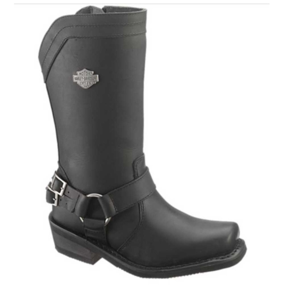 Harley-Davidson® Women's Cybill 10-Inch Black Leather Motorcycle Boots D87034